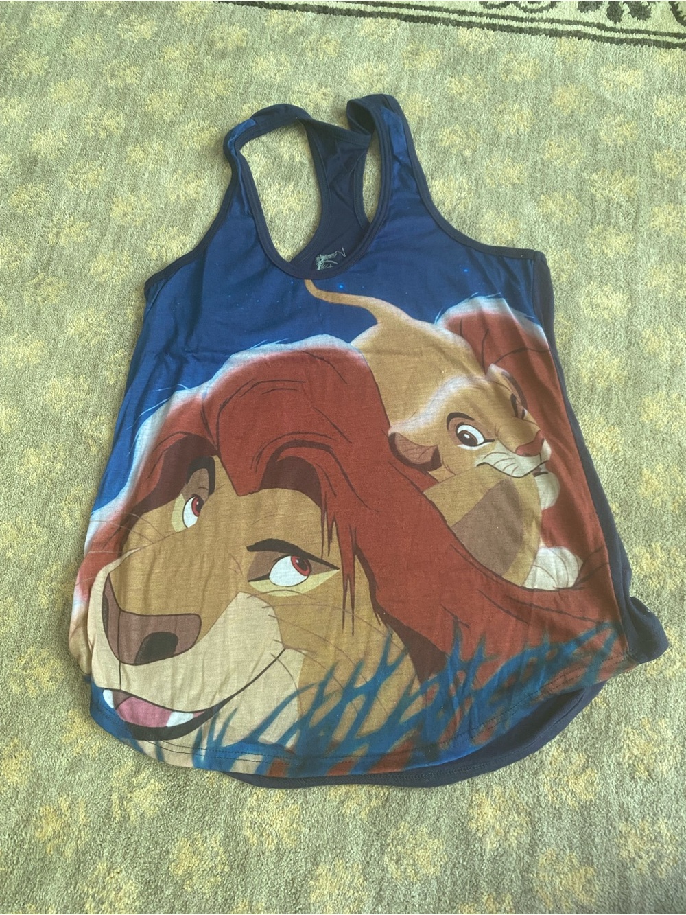 Disney The Lion King Navy Blue & Brown Racerback Tank Top